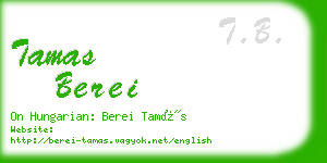 tamas berei business card